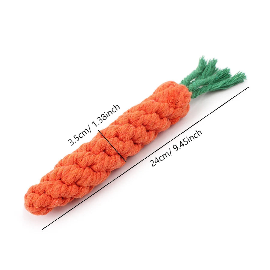 Carrot Cotton Rope Toy for Small Dog
