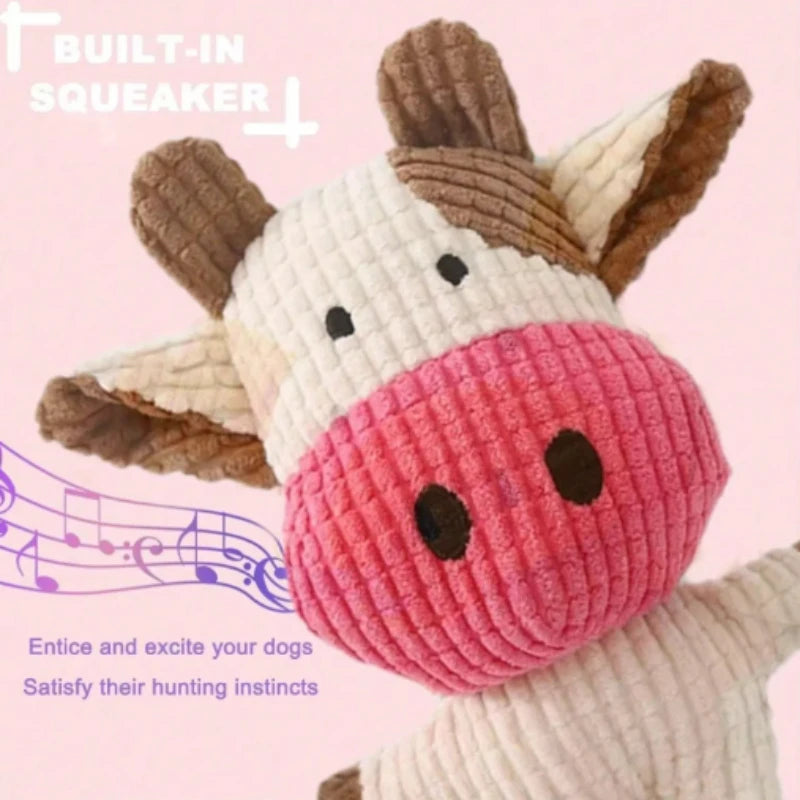 Plush Cow Dog Toy