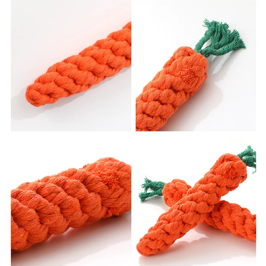 Carrot Cotton Rope Toy for Small Dog