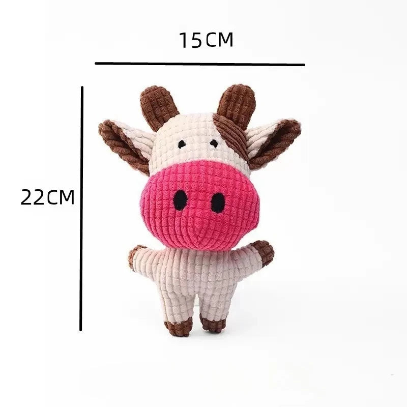 Plush Cow Dog Toy