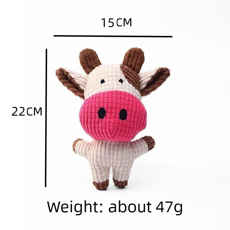 Plush Cow Dog Toy