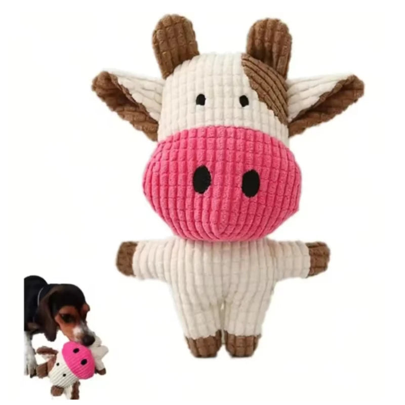Plush Cow Dog Toy