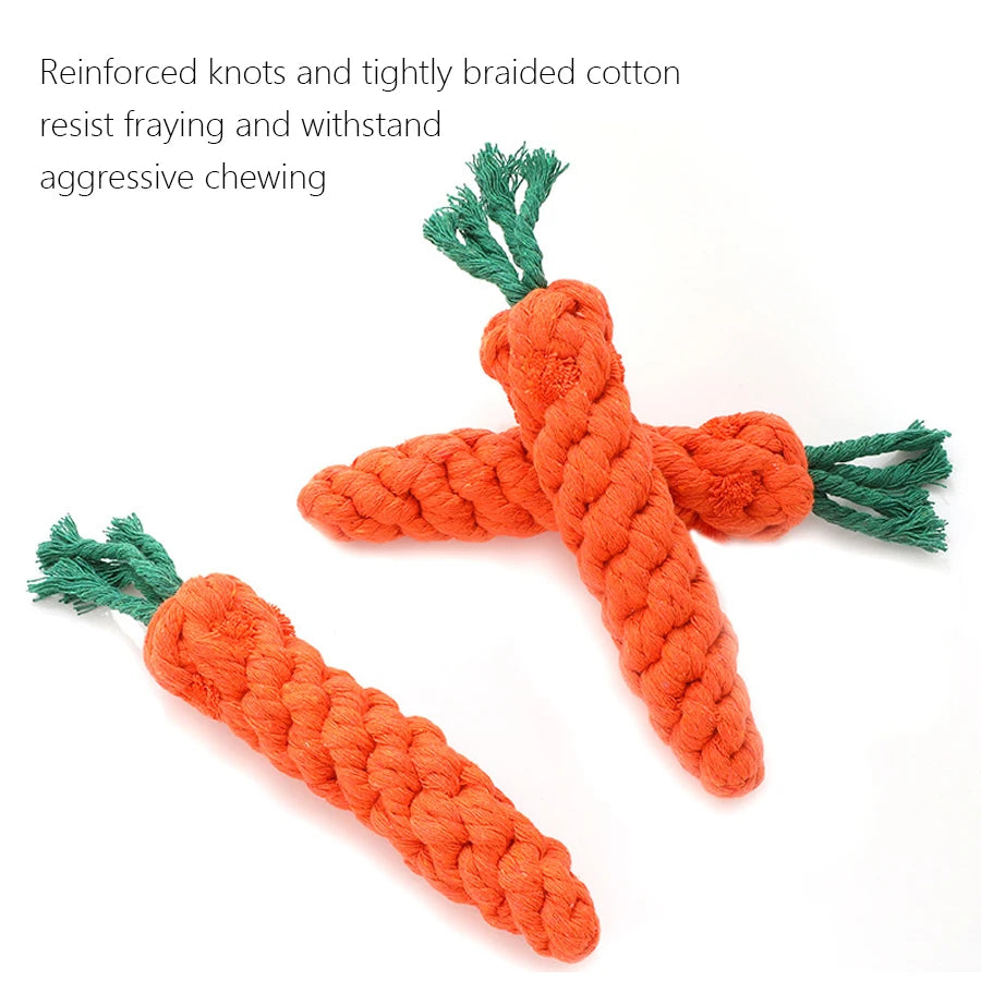 Carrot Cotton Rope Toy for Small Dog