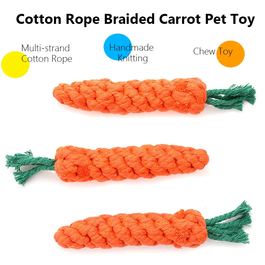 Carrot Cotton Rope Toy for Small Dog