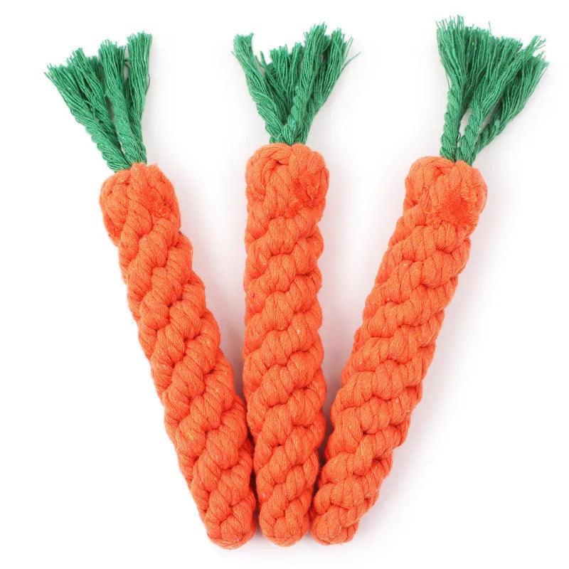 Carrot Cotton Rope Toy for Small Dog