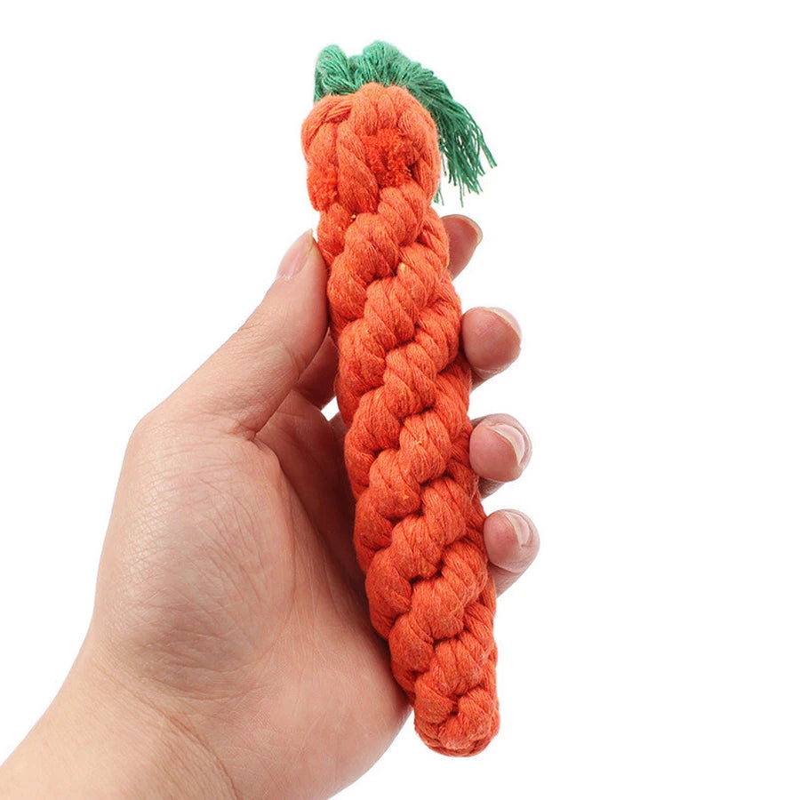 Carrot Cotton Rope Toy for Small Dog